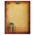 Vintage Christmas Letter Paper Letterhead Template