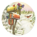 Vintage Christmas Mailbox; Christmas Presents Stickers