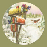Vintage Christmas, Mailboxes Winter Landscape stickers