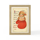 Vintage Christmas Mitten Girl Greeting Card