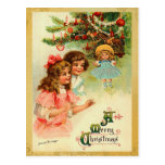 Vintage Christmas Morning Postcard