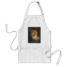 Vintage Christmas Nativity, Baby Jesus in Manger Apron