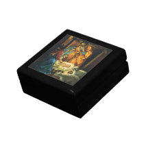 Vintage Christmas Nativity, Baby Jesus in Manger Keepsake Boxes
