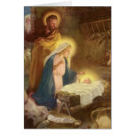 Vintage Christmas Nativity, Mary Joseph Baby Jesus Card