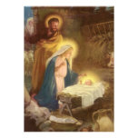 Vintage Christmas Nativity, Mary Joseph Baby Jesus Announcement