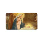 Vintage Christmas Nativity, Mary Joseph Baby Jesus Personalized Address Labels