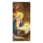 Vintage Christmas Nativity, Mary Joseph Baby Jesus Customized Rack Card