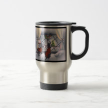 Vintage Christmas Patriotic Scottie Dogs Coffee Mug