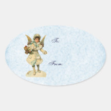 Vintage Christmas Present Gift Tag Sticker