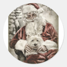 Vintage Christmas Round Sticker
