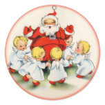 Vintage Christmas Santa and Angels Sticker