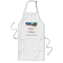 Vintage Christmas Santa and Reindeer Sleigh Aprons