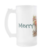 Vintage Christmas Santa and Reindeer Sleigh Mugs