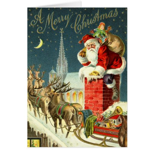 Vintage Christmas Santa Card
