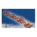 Vintage Christmas, Santa Flying Sleigh Reindeer Business Card Templates