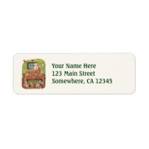 Vintage Christmas Santa with Elves in the Workshop Custom Return Address Label