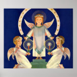 Vintage Christmas, Scandinavian Saint Lucia Angels Posters