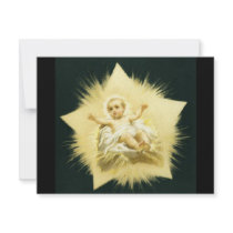 Vintage *Christmas Star * Baby Jesus Design Personalized Invitation