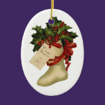Vintage Christmas Stocking Ceramic Ornament ornaments
