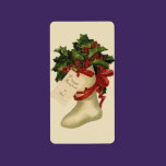 Vintage Christmas Stocking Gift Tag Avery Label labels