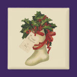 Vintage Christmas Stocking Magnet magnets