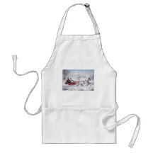 Vintage Christmas; The Road Winter, Romantic Ride Apron