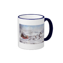 Vintage Christmas; The Road Winter, Romantic Ride Coffee Mug