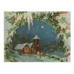 Vintage Christmas Town with Children Post Cards