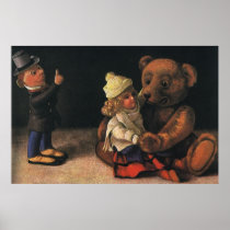 Vintage Christmas Toys, Dolls and Teddy Bear Posters