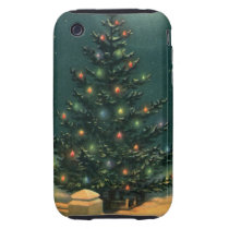 Vintage Christmas Tree at Night with Lights Tough Iphone 3 Case