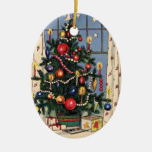 Vintage Christmas Tree Christmas Ornaments