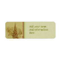 Vintage Christmas Tree Custom Return Address Label
