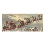 Vintage Christmas, Victorian Santa Claus in Sleigh Custom Invites