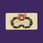 Vintage Christmas Wreaths Gift Tag Avery Label labels