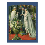 Vintage Church Wedding Ceremony; Bride and Groom Postcards