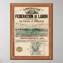 Vintage Cigar Makers  AFL Union Charter Poster