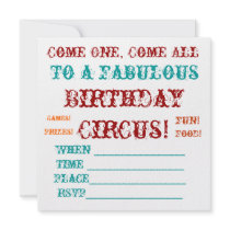 Vintage Circus birthday Invite