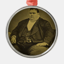 Vintage Circus Freak Sideshow Fat Man Christmas Ornament