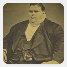 Vintage Circus Freak Sideshow Fat Man Stickers