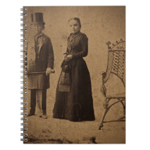 Vintage Circus Freaks Major Ray and His Wife Spiral Note Books
