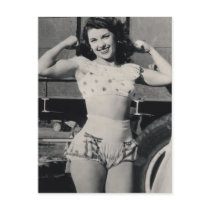 Vintage Circus Muscle Girl Photo Postcard