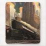 Vintage City Commuter Train on the Tracks Mouse Pad