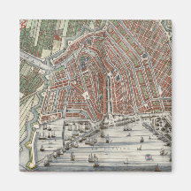 Vintage city map of Amsterdam Refrigerator Magnet