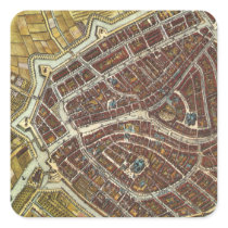 Vintage city map of Leiden Square Sticker