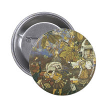 Vintage Classic Storybook Characters, Edmund Dulac Pinback Buttons