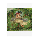 Vintage Clover Girl Irish Lass Ireland Post Cards