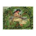 Vintage Clover Girl Irish Lass Ireland Postcards