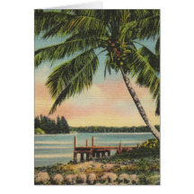 Vintage coconut palms card