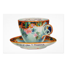 Vintage Coffee Cup Custom Stationery