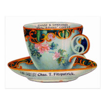 Vintage Coffee Cup Post Card